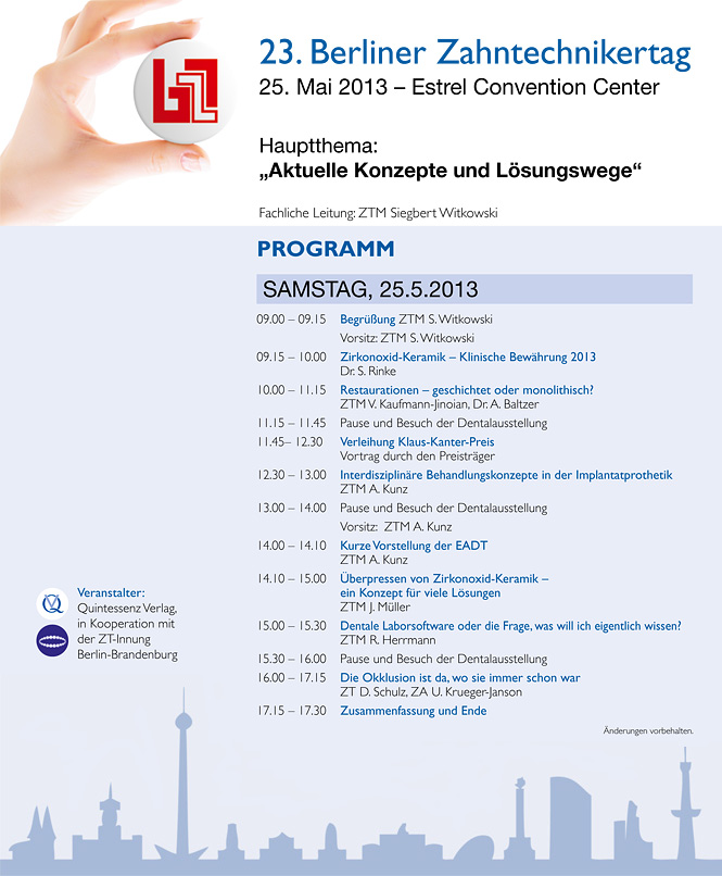 Programm des Berliner Zahnrztetags 2013