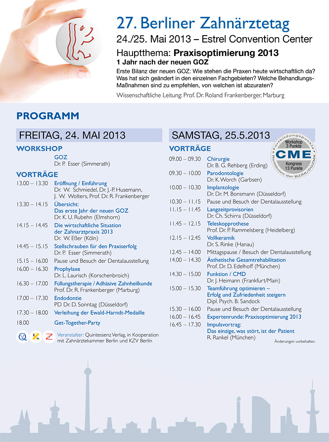 Programm des Berliner Zahnrztetags 2013