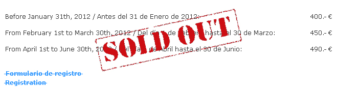 Thank you very much: we are sold out!